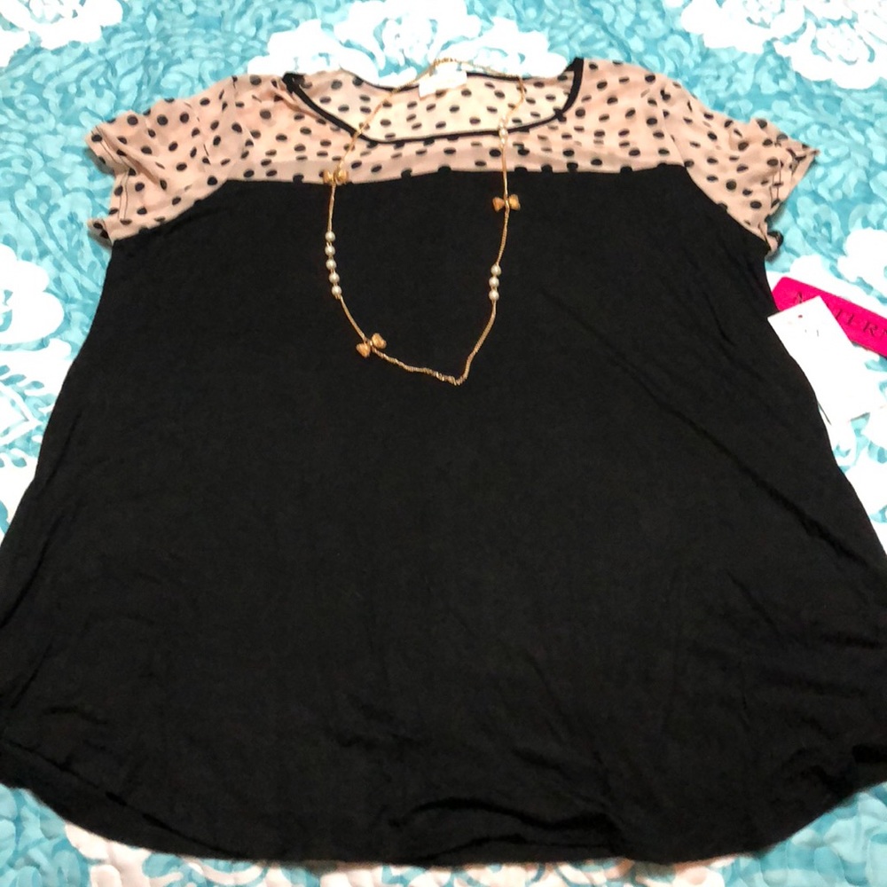 Sheer yoke dress maternity top